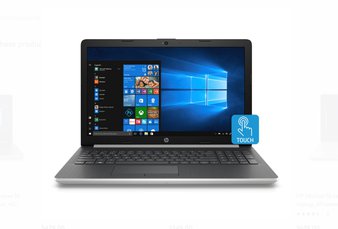 97 Pcs – HP 15-da053wm 15.6″ Touch Laptop, Intel Core i5-8250U Processor, 4GB RAM, 1TB HDD, Win10 Natural Silver – (GRADE A)