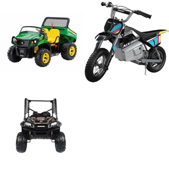 Pallet – 3 Pcs – Vehicles, Outdoor Sports – Customer Returns – Peg Perego, Realtree, Razor