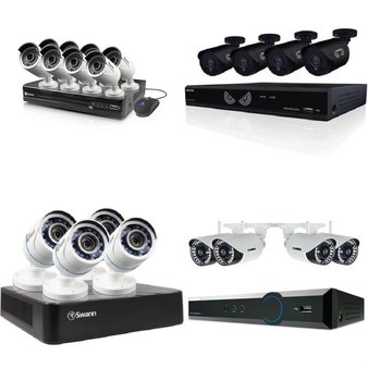 12 Pcs – Security Cameras & Surveillance Systems – Tested Not Working – Swann, Night Owl, Lorex, Netgear