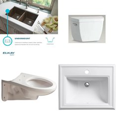 Pallet – 21 Pcs – Hardware, Kitchen & Bath Fixtures, Bath, Bathroom – Customer Returns – Kohler, Signature Hardware, ELKAY, ProFlo