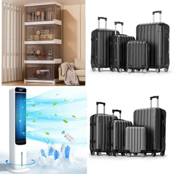 Pallet – 12 Pcs – Luggage, Unsorted, Storage & Organization, TV Stands, Wall Mounts & Entertainment Centers – Customer Returns – Zimtown, Travelhouse, Karramlili, Hommpa