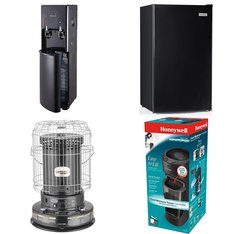 Pallet - 7 Pcs - Heaters, Humidifiers / De-Humidifiers, Bar Refrigerators & Water Coolers, Refrigerators - Customer Returns - Dyna-Glo, Honeywell, Primo, Igloo