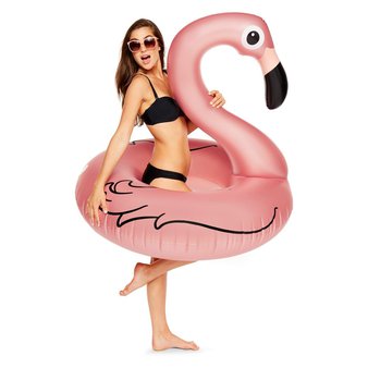49 Pcs – Big Mouth Toys Rose Gold Flamingo Pool Float, Pink – 8 Years and Up – Open Box Like New, New, Like New – Retail Ready