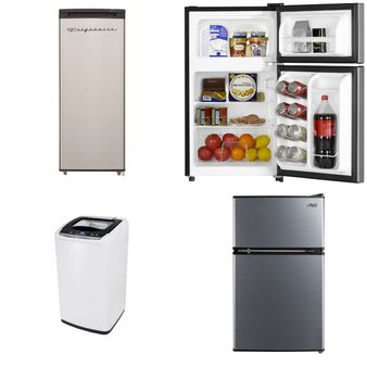 Pallet – 6 Pcs – Refrigerators, Bar Refrigerators & Water Coolers, Laundry, Freezers – Customer Returns – Arctic King, Black and Decker, Frigidaire, Galanz