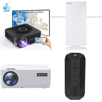 CLEARANCE! Pallet – 30 Pcs – Speakers, DVD & Blu-ray Players, Accessories, Projector – Customer Returns – Philips, Antop, Onn, VANKYO
