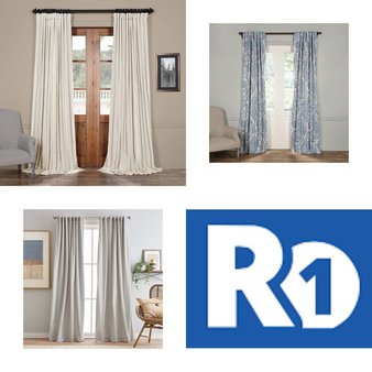 Pallet – 260 Pcs – Curtains & Window Coverings, Decor – Mixed Conditions – Private Label Home Goods, Eclipse, Sun Zero, Fieldcrest