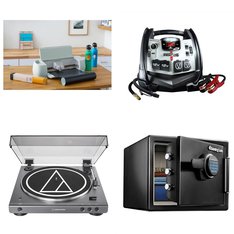Pallet - 73 Pcs - Automotive Accessories, Power, Receivers, CD Players, Turntables - Damaged / Missing Parts / Tested NOT WORKING - EverStart, Schumacher, Audio-Technica, Cricut