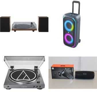 Pallet – 40 Pcs – Portable Speakers, Speakers, CD Players, Turntables, Accessories – Customer Returns – onn., Audio-Technica, ION Audio, JBL