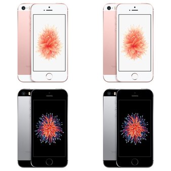 6 Pcs – Apple iPhone SE – Refurbished (GRADE C – Unlocked) – Models: 3A850LL/A, MLXJ2LL/A, MLLW2LL/A, MLLL2LL/A – Smartphones