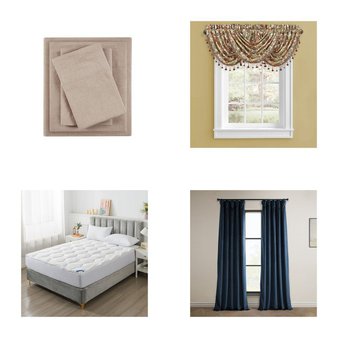 Pallet – 213 Pcs – Curtains & Window Coverings, Rugs & Mats, Kitchen & Dining, Sheets, Pillowcases & Bed Skirts – Mixed Conditions – Unmanifested Home, Window, and Rugs, Fieldcrest, Eclipse, Sun Zero