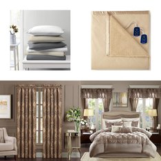 CLEARANCE! 6 Pallets - 669 Pcs - Curtains & Window Coverings, Sheets, Pillowcases & Bed Skirts, Bedding Sets, Blankets, Throws & Quilts - Mixed Conditions - Fieldcrest, Eclipse, Madison Park, Asstd National Brand