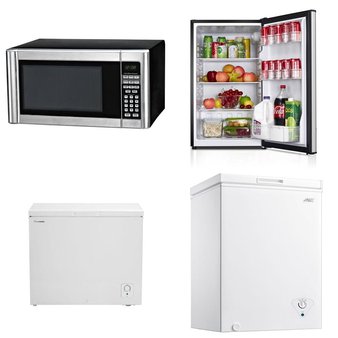 Pallet – 7 Pcs – Microwaves, Freezers – Customer Returns – Hamilton Beach, Fridgemaster, Arctic King