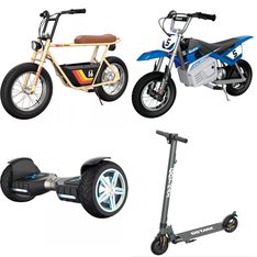 Pallet – 10 Pcs – Powered, Not Powered, Cycling & Bicycles, Unsorted – Customer Returns – Jetson, GOTRAX, Razor, Sharkwheel