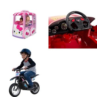 Pallet – 3 Pcs – Vehicles – Customer Returns – Huffy, Razor, Hello Kitty