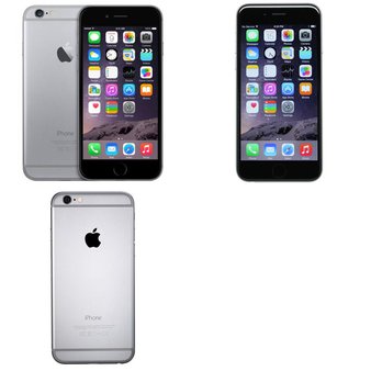 5 Pcs – Apple iPhone 6 – Refurbished (GRADE A – Unlocked) – Models: MG4W2LL/ARW, 3A021LL/A, A1549