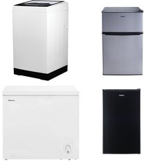 Pallet - 4 Pcs - Laundry, Freezers, Refrigerators, Bar Refrigerators & Water Coolers - Customer Returns - Galanz, BLACK & DECKER, HISENSE