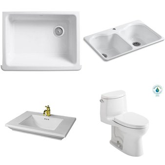 Pallet – 17 Pcs – Hardware, Kitchen & Bath Fixtures – Customer Returns – Kohler, Toto, ELKAY, Saniflo