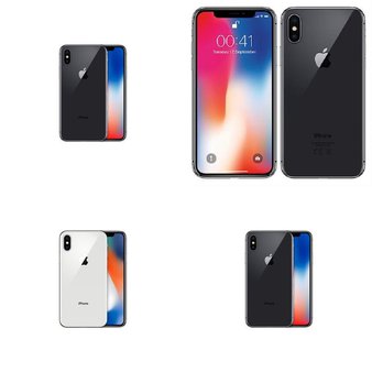 14 Pcs – Apple iPhone X – Refurbished (GRADE B – Unlocked) – Models: MQA82LL/A, MQA62LL/A, MQA52LL/A, 3D063LL/A – Smartphones