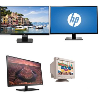 97 Pcs – Computer Monitors – Customer Returns – HP, IBM, VIEWSONIC