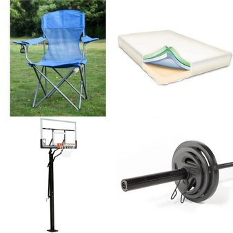 2 Pallets – 28 Pcs – Camping & Hiking, Outdoor Sports, Cycling & Bicycles, Bedroom – Overstock – Ozark Trail, NBA, Spa Sensations, CAP Barbell