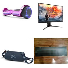 Pallet - 57 Pcs - Powered, Monitors, Speakers, Audio Headsets - Damaged / Missing Parts / Tested NOT WORKING - GOTRAX, Microsoft, LG, Jetson
