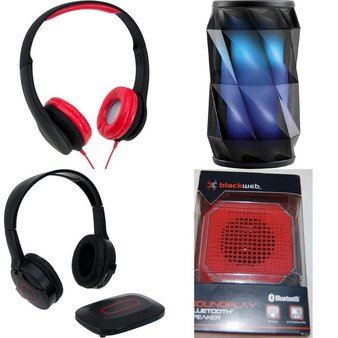 Pallet – 447 Pcs – Headphones & Portable Speakers – Customer Returns – Onn, iFrogz, Blackweb, iHOME