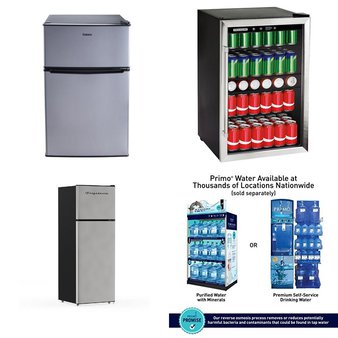 Pallet – 7 Pcs – Bar Refrigerators & Water Coolers, Refrigerators – Customer Returns – Galanz, Frigidaire, Primo International, Great Value