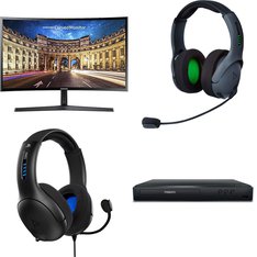 Pallet - 66 Pcs - Monitors, Audio Headsets, Speakers, DVD & Blu-ray Players - Damaged / Missing Parts / Tested NOT WORKING - Samsung, PDP, Plantronics, Philips