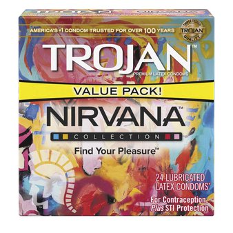 28 Pcs – Trojan Nirvana Collection Variety Pack Condoms, 24 Count – New, New Damaged Box, Like New – Retail Ready