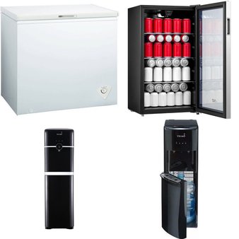 Pallet – 9 Pcs – Refrigerators, Bar Refrigerators & Water Coolers, Freezers, Heaters – Customer Returns – Arctic King, Primo Water, Midea, Lasko
