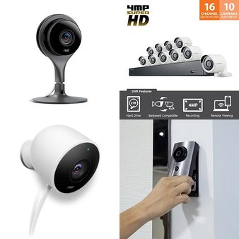 6 Pcs – Security Cameras & Surveillance Systems – Tested NOT WORKING – Nest, Zmodo, Samsung