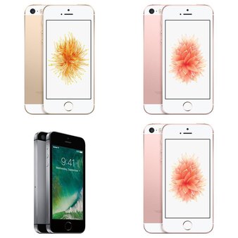 9 Pcs – Apple iPhone SE – Refurbished (GRADE A – Locked) – Models: MQ4Y2LL/A, MQ4W2LL/A, MQ502LL/A, MP8T2LL/A
