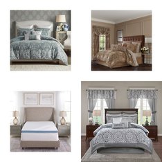 6 Pallets - 358 Pcs - Bedding Sets, Curtains & Window Coverings, Blankets, Throws & Quilts, Sheets, Pillowcases & Bed Skirts - Mixed Conditions - Madison Park, Eclipse, Fieldcrest, Madison Park Signature