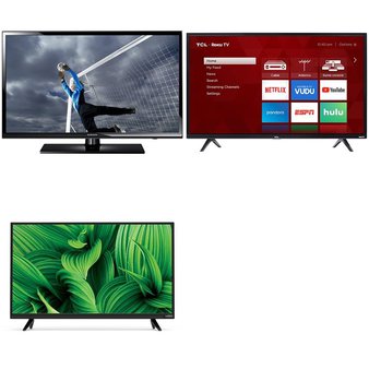 3 Pcs – LED/LCD TVs (28″ – 40″) – Refurbished (GRADE A, GRADE B, No Stand) – TCL, VIZIO, Samsung