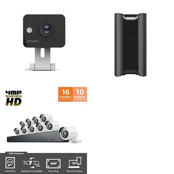 6 Pcs – Security Cameras & Surveillance Systems – Tested Not Working – Zmodo Technology, Samsung, Canary Connect, Inc.