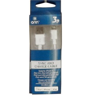 35 Pcs – Onn ONA13WI501 Sync And Charge Cable for iDevices 3′ (Lighting) – Customer Returns