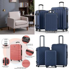 Pallet – 11 Pcs – Luggage, Unsorted, Living Room, Bathroom – Customer Returns – Sunbee, Furinno, Homfa, INSE