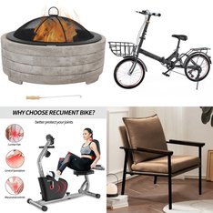 Pallet – 6 Pcs – Fireplaces, Exercise & Fitness, Cycling & Bicycles, Living Room – Customer Returns – POOBOO, Arvakor, Sunnydaze Decor, Fairyland