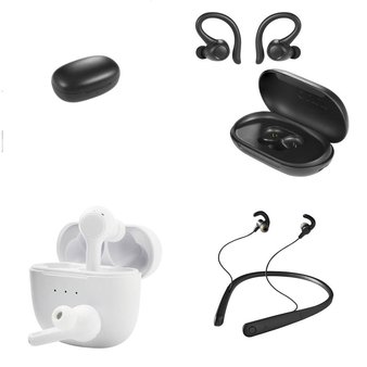 Pallet – 200 Pcs – In Ear Headphones, Powered, Portable Speakers, Networking – Customer Returns – onn., Onn, JBL, Jabra