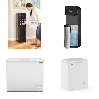 CLEARANCE! 3 Pallets – 29 Pcs – Bar Refrigerators & Water Coolers, Refrigerators, Freezers – Customer Returns – Primo, Primo Water, Galanz, Frigidaire