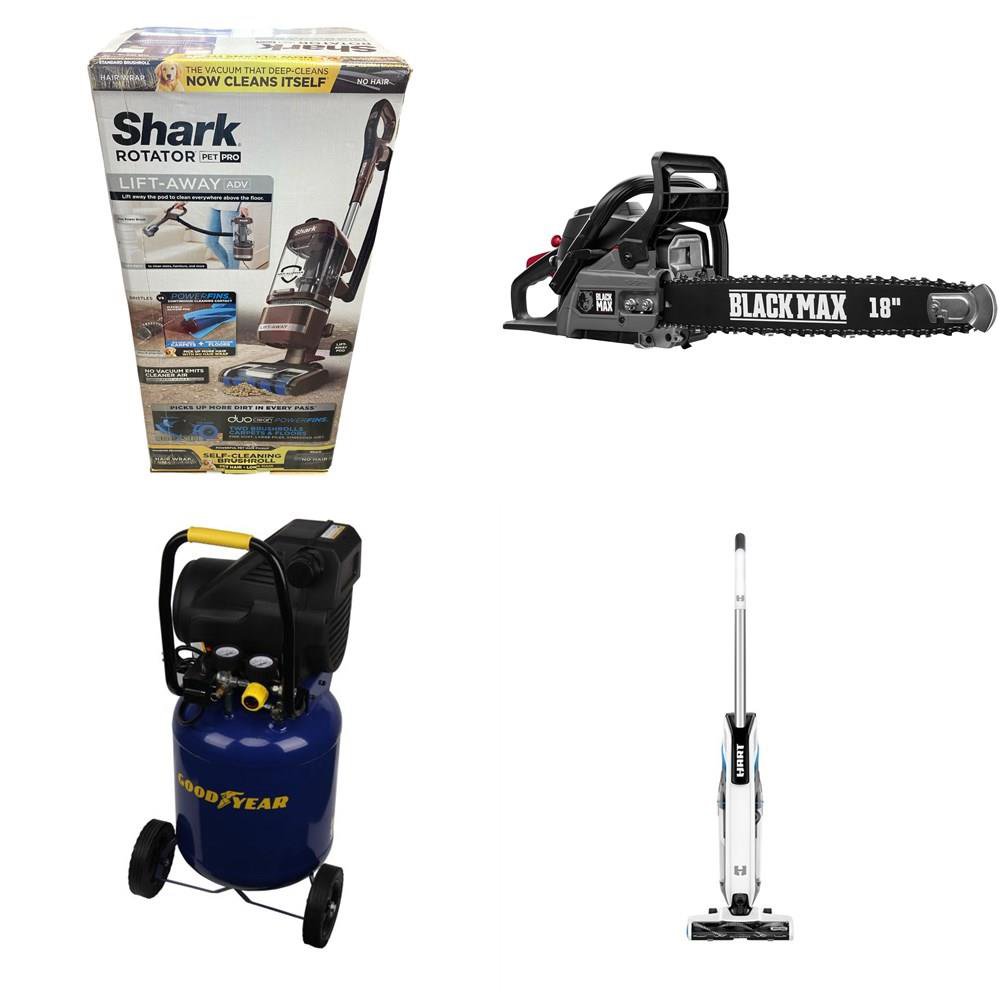 CLEARANCE! 2 Pallets - 27 Pcs - Vacuums, Power Tools, Pressure Washers,  Hardware - Customer Returns - Black Max, Tineco, Goodyear, Hoover