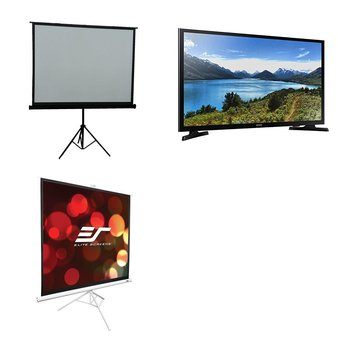 Pallet – 4 Pcs – TVs, Displays & Projectors – Customer Returns – Inland Products, Elite Screens, Samsung