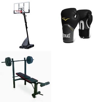 Pallet – 3 Pcs – Exercise & Fitness, Outdoor Sports – Customer Returns – Spalding, Everlast, CAP