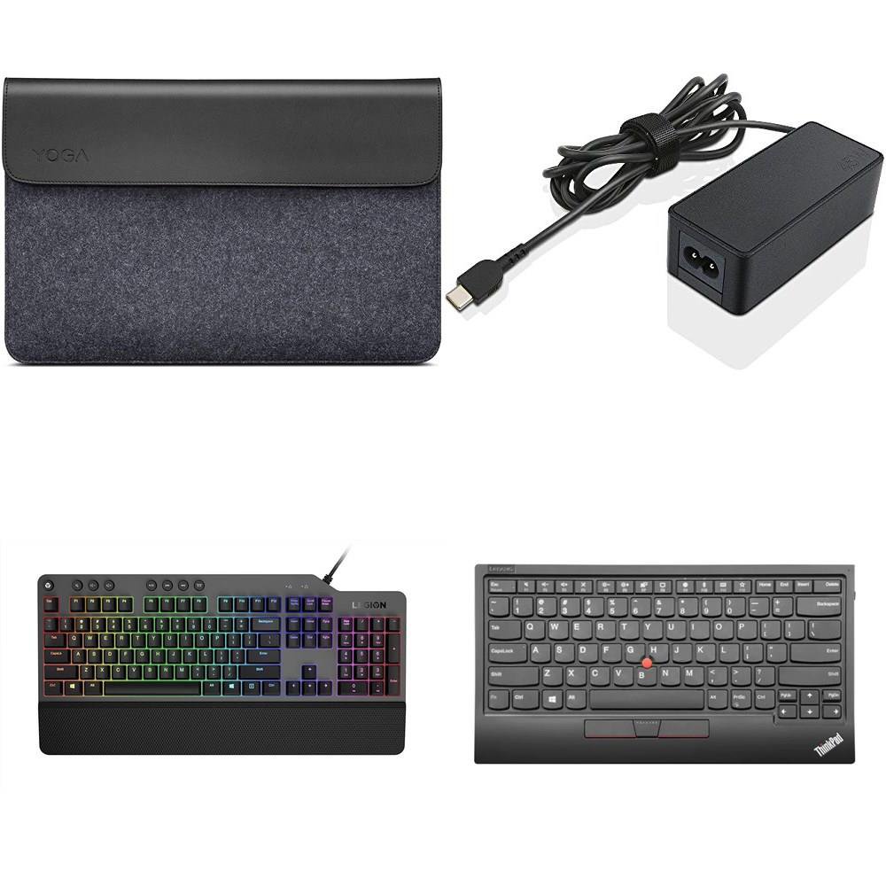168 Pcs - Lenovo GY40T26478 Legion K500 RGB Mechanical Gaming Keyboard,  Lenovo GX40X02934 Yoga Sleeve -15 inch , Lenovo 4Y40X49493 ThinkPad  TrackPoint Keyboard II - keyboard - with Trackpoint - QWERT, Lenovo