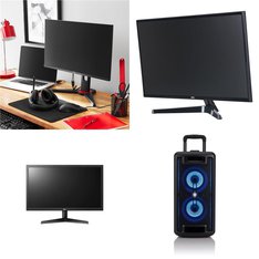 Pallet - 41 Pcs - Monitors, Portable Speakers - Damaged / Missing Parts / Tested NOT WORKING - Onn, LG, HP, onn.