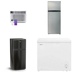 6 Pallets - 39 Pcs - Bar Refrigerators & Water Coolers, Refrigerators, Freezers, Air Conditioners - Customer Returns - HISENSE, Galanz, Arctic King, Frigidaire