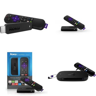 15 Pcs – Roku Streaming Media Players – Refurbished (GRADE B) – Models: 3800X, 3900RW, 3710RW, Express HD Streaming Player Black