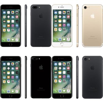 27 Pcs – Apple iPhone 7 – Refurbished (GRADE B – Unlocked – Original Box) – Models: MN4D2LL/A, MN8N2LL/A, MN4L2LL/A, MN8R2LL/A – Smartphones