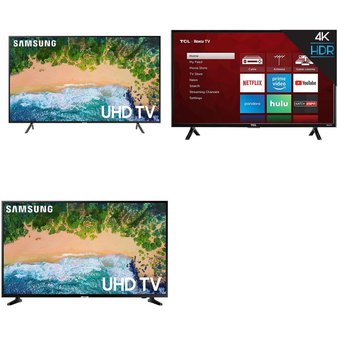 3 Pcs – LED/LCD TVs (42″ – 43″) – Refurbished (GRADE A, No Stand) – Samsung, TCL