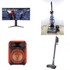 Pallet – 16 Pcs – Portable Speakers, Vacuums, Monitors, Automotive Accessories – Customer Returns – Monster, Shark, Bissell, LG